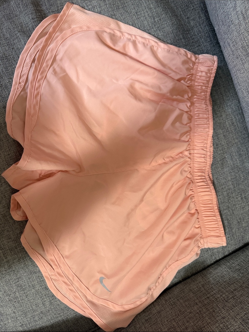 Nike Light Pink Athletic Shorts with Reflective Swoosh